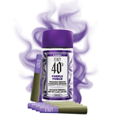 STIIIZY Purple Punch  Indica Multipack Infused Joints scale 2.5 g 36.52% THC